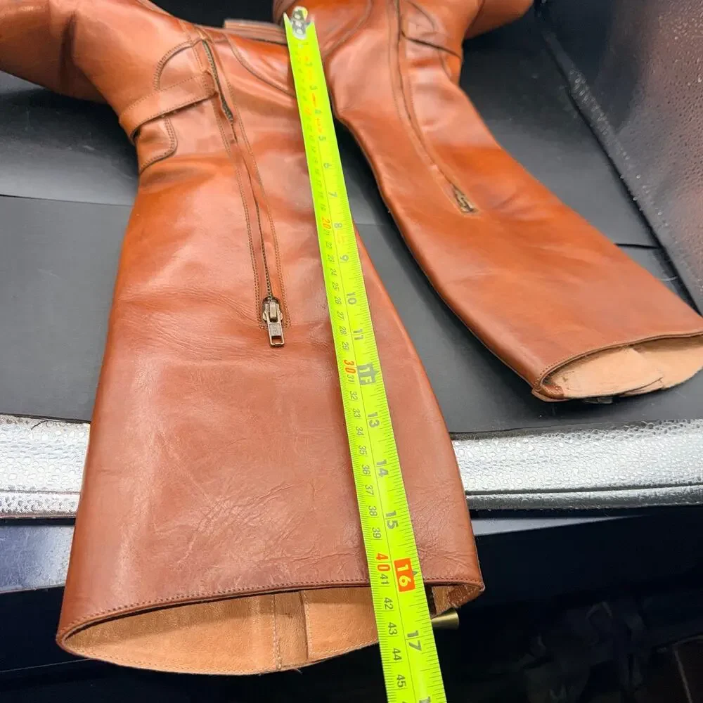 Frye Melissa Button 2 Tall Boots Cognac Leather Riding Boots 7M